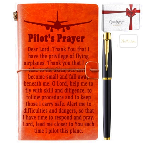 Filten Pillot Gifts Pilot Prayer Journal Notebook Pilot Gifts for Men, Aviation Gifts Airplane Gifts for Men Future Pilot Gift for New Pilot Aviation Gifts for Pilot Graduation Birthday