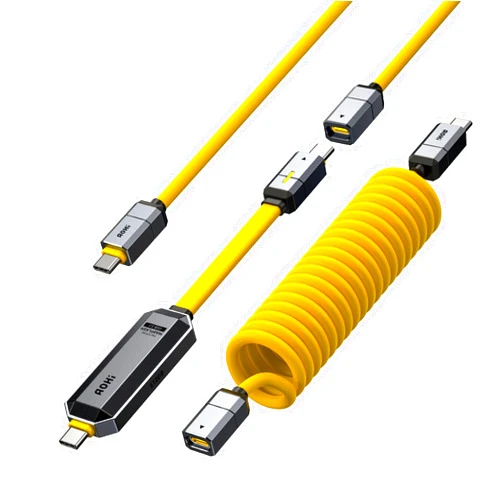 AOHI Spliceable 2-in-1 Fast Charging and Data Storage Cable Set, 240W PD 3.1 USB C Cable with 512GB USB C Flash Drive, USB 3.2 Gen2+Type C SSD USB Drive for MacBook, iPhone 15,Galaxy S24