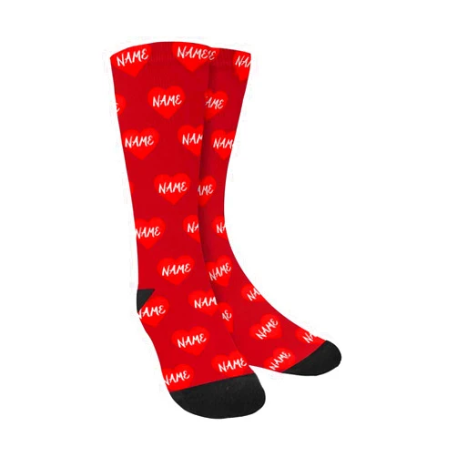 AnnHomeArt Custom Name Socks Add Your Name On Socks Personalized Novelty Socks for Women Men
