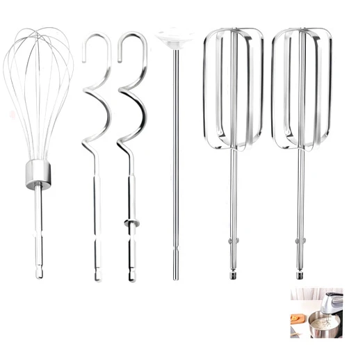 Axyuada 6-Pack Hand Mixer Attachments – Compatible with Hamilton Beach 62632R, 62682RZ, 62692, 62695V, 64699 – Includes Beaters, Dough Hooks, Whisk & Blending Rods – Durable Replacement Mixer Accessories