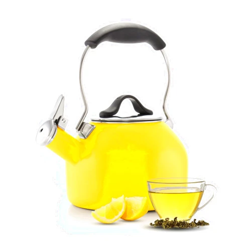 Chantal 1.8 QT Kettle, Oolong Series, Premium Enamel on Carbon Steel, Whistling, Even Heating & Quick Boil (Canary Yellow)