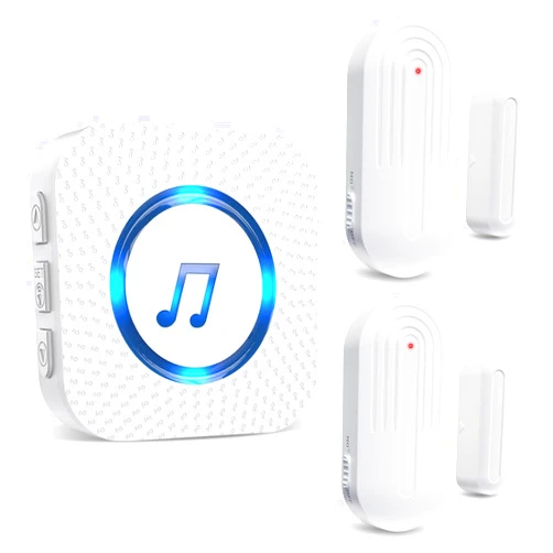 SanJie Door Chime,SanJie Wireless Door Sensor Chime When Door Opens,Door Entry Alarm Chime for Business/Home/Kids,500 FT Range,26 Chimes 5 Adjustable Volume Door Ringer Alert 2 Sensors + 1 Receivers