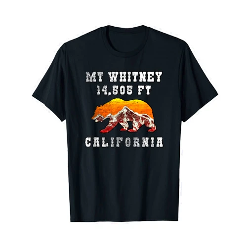Mt Whitney California Flag Inspired Bear T-shirt Mount Whitney Shirt Flag Inspired Bear - Mt Whitney T-Shirt T-Shirt