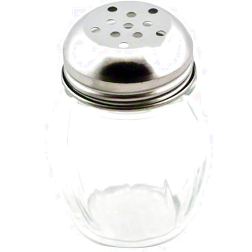 Great Credentials© Grated Cheese or Red Pepper Swirl Glass Shaker (Perforated Top)