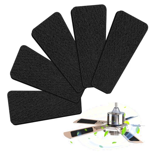 Improvedhand Upgrade Ceiling Fan Filter- Unscented Activated Coconut Shell Carbon Air Purifier Pads for Fan Blades, Universal Easy Stick Fan Blade Air Purifier Pads for Home 5 Pack