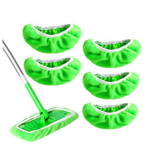 AmaVins Reusable 100% Chenille Mop Pads Compatible with Swiffer Sweeper Mop, Wet and Dry Flat Swiffer mop Cover, 5 Pack Washable Swiffer Pads for Surface/Hardwood Floor Cleaning (Mop is Not Included)