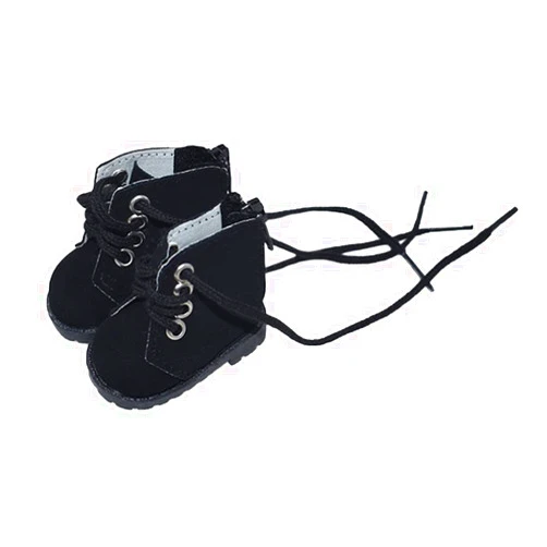 niannyyhouse 20cm Plush Doll Leather Shoes Length 5.4cm 8in Doll Accessories (Black)
