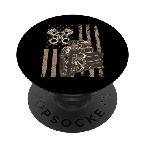 Vintage American Flag Piston Patriotic Auto Mechan American Flag Piston Muscle Car for Patriotic Auto Mechanics PopSockets Standard PopGrip