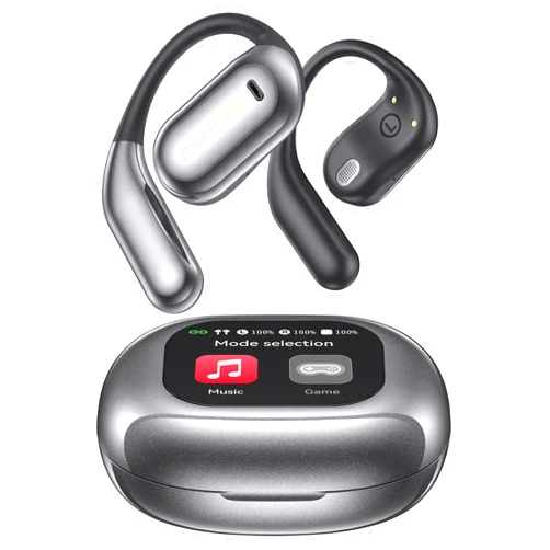 EUQQ Ultra Open-Ear-Headphones Wireless Bluetooth - Ergonomic Pro Bone Conduction Earbuds with Soft, Airy Silicone Design, Over-The-Ear Earbuds for Running, Sports, Fitness and Workouts, Charcoal