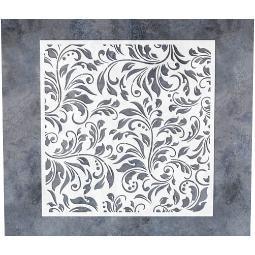 G GSS Designs GSS Designs Flourish Leaf Stencils for Painting on Wood Canvas Paper Fabric Floor Wall Tile Fancy Flourish Background 12x12Inch Reusable DIY Art Craft Stencils for Painting Leaves