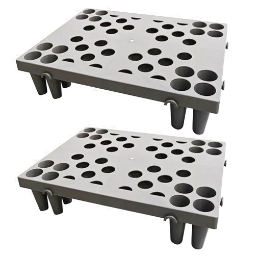 LXSEHN Plastic Pallets, Waterproof Lightweight Floor Pallet with Extensive Uses, Nestable Storage Pad for Garage Kitchen Supermarket Basement Warehouse (2 Pcs)