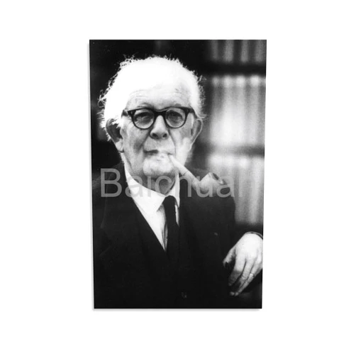 VERITTY Jean Piaget Psychologist Black And White Portrait Poster 1 Canvas Painting Wall Art Poster for Bedroom Living Room Decor 08x12inch(20x30cm)
