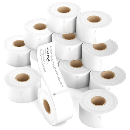 Dasher Products Address Labels Compatible with Dymo 30252 – 1-1/8'' x 3-1/2'', 12 rolls of 350 Labels, Self-Adhesive for Shipping, Barcode, UPC, Compatible with LabelWriter 4XL, 450, 450 Turbo, & More