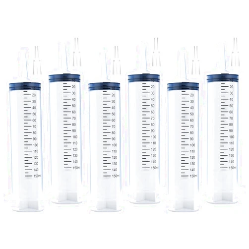 A AKRAF 6pcs 150ml Syringes Large Plastic Syringe for Scientific Labs and Dispensing Multiple Uses