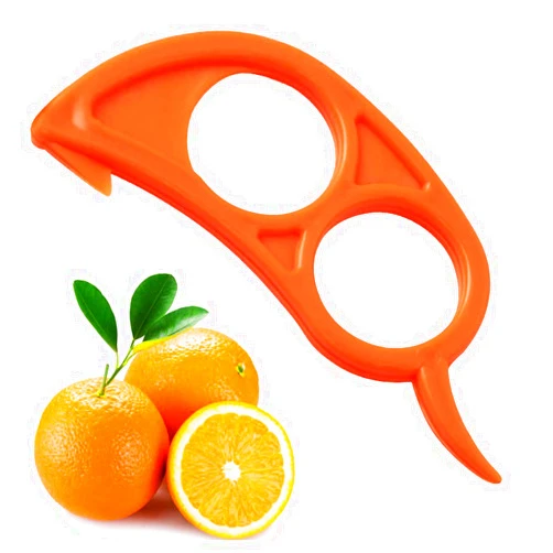 CJESLNA 4 x Orange Opener Peeler Slicer Cutter Plastic Lemon Citrus Fruit Skin Remover