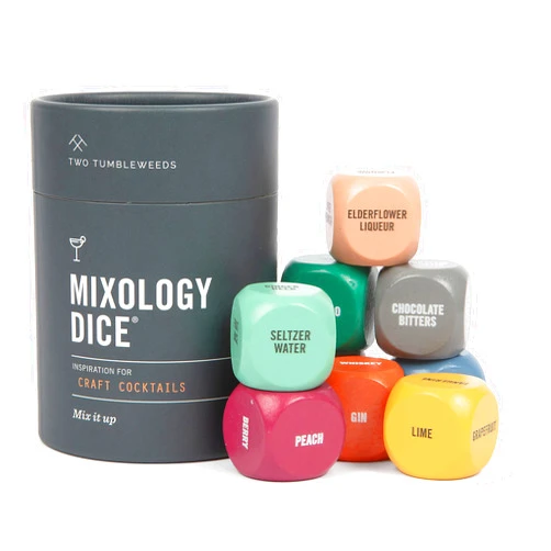 Two Tumbleweeds Mixology Dice - New Edition | Set of 9 Dice to Inspire Craft Cocktails & Mocktails with Recipe Booklet | Unique Gift for The Kitchen or Bar