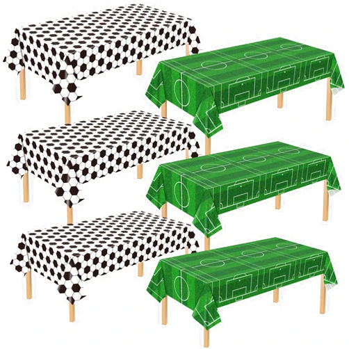 Sawowkuya Soccer Party Decorations Soccer Party Supplies 6pcs Soccer Tablecloth Plastic for Soccer Theme Party Decorations
