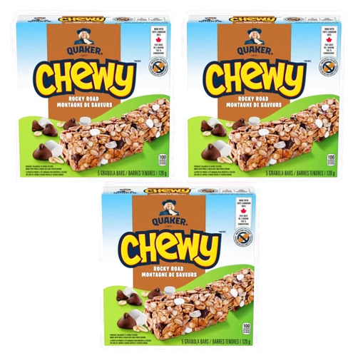 Generic Quaker Chewy Granola Bars - Rocky Road, 120g/4.2 oz (Pack of 3) Shipped from Canada