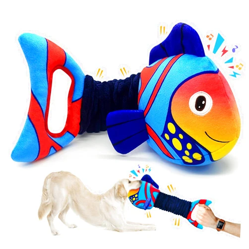 Jeefome Large Squeaky Dog Toys : Plush Stuffed Puppy Toys with Crinkle Paper-Tug of War Dog Toys for Small, Medium and Large Dogs
