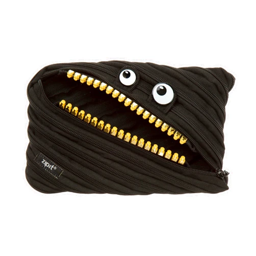 ZIPIT Grillz Large Pencil Case for Kids | Pencil Pouch for School, College and Office | Pencil Bag for Boys & Girls (Black)