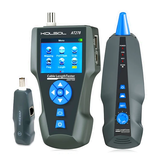 NOYAFA Network Cable Tester, AT278 TDR Multi-Functional LCD Wire Tracker for RJ45, RJ11, BNC, Metal Cable,PING/POE NF-8601S for Length Testing