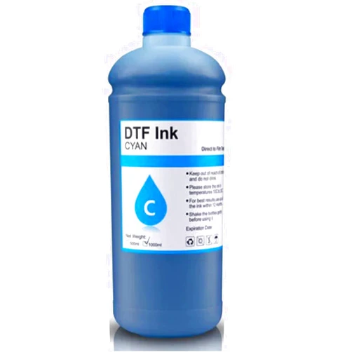 DTF Ink Cyan 1PK 1000ML Premium Water Base Digital Inkjet Ink Refill for Direct to Film Printers with Epson Printhead L1800 L805 R1390 4720 I3200 XP600 DX7 DX5 5113