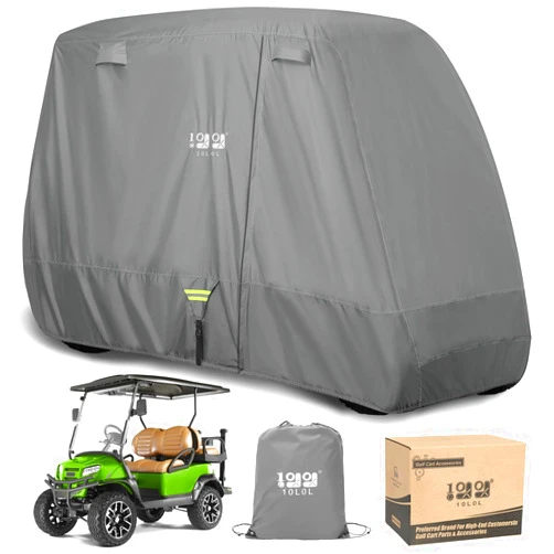 10L0L Heavy Duty 650D Golf Cart Cover for 2/4/6 Passengers EZGO, Club Car and Yamaha, All Weather Outdoor Protection Weatherproof