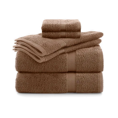 Utica Martex Utica 6-Piece Essential Towel Set - Super Soft - Extra Absorbent - 100% Cotton Towels - Everyday Essentials - 2 Bath Towels - 2 Hand Towels - 2 Wash Cloths - Hotel & Spa Luxury - Brown