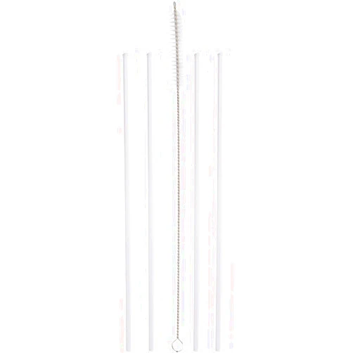 Mason Jar Lifestyle Long Glass Straws for Quart or Pint & Half Mason Jars (4 Pack + Cleaning Brush)