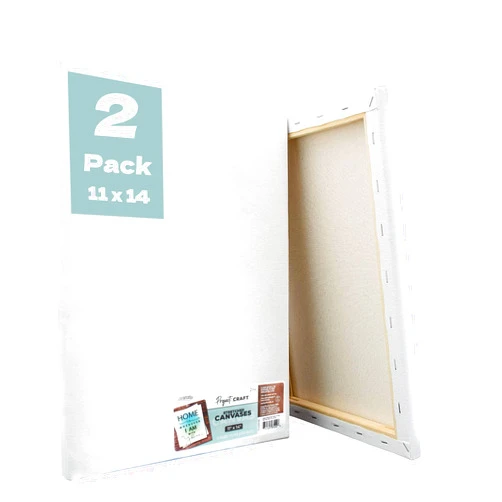 ArtSkills Stretched Canvases for Painting, 11x14 Canvas Painting Supplies for Artists, Blank Canvas Pack, 2-Pack