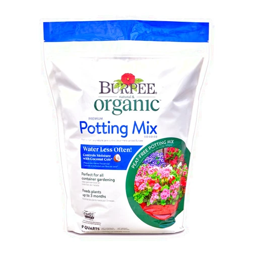 Burpee, 9 Quarts | Premium Organic Potting Natural Soil Mix Food Ideal for Container Garden-Vegetable, Flower & Herb Use for Indoor Outdoor Plant