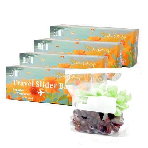 BOINN Ziploc Quart Storage Slider Bags,20 Count (Pack of 4), 80 Total,Reusable Freezer Bags, Zip Locks Sandwich Bags
