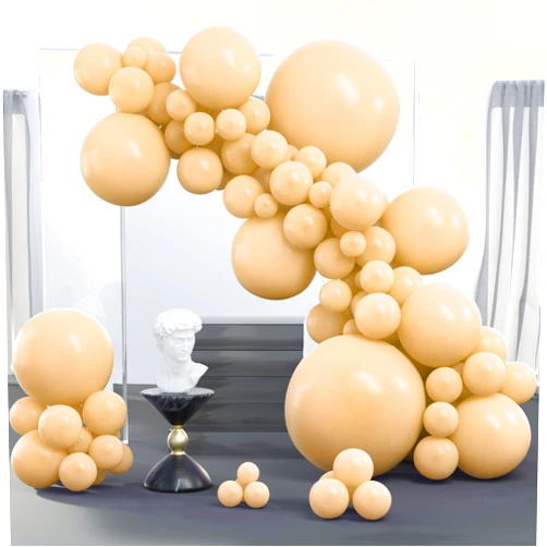 PartyWoo Nude Balloons, 100 pcs Beige Balloons Different Sizes Pack of 36 Inch 18 Inch 12 Inch 10 Inch 5 Inch Apricot Balloons for Balloon Garland as Party Decorations, Birthday Decorations, Nude-Y103