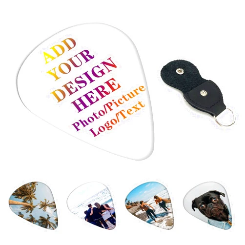 QXYIYBU 6 Pack Custom Guitar Picks Personalized Your Own Name Text Picture Logo Guitar Pick Best Gifts for Guitar Players Dad Boyfriend Guitar Bass Ukuleles Accessories (0.46mm)
