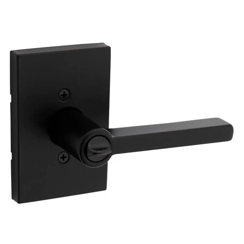 Kwikset Halifax Entry Door Handle with Lock and Key, Secure Keyed Reversible Lever Exterior, For Front Entrance and Bedrooms, Matte Black, Pick Resistant Smartkey Rekey Security and Microban