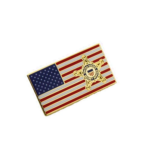 HIBADGE USSS United States Secret Service Lapel Hat Pin American Flag