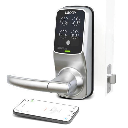 Lockly Smart Lock Model 6S, Bluetooth Smart Door Lock, Keyless Entry Door Lock, Touchscreen Keypad, App Control, eKeys and Offline Access Code, Auto Lock - Satin Nickel (PGD6SSN)