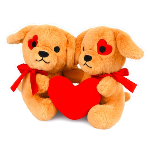 JIAJEGTGT Love Dog Stuffed Animal - Pair Stuffed Dog with Heart, Soft, Soft Plush Animal Toys for Her/Girlfriend Lover Mom Kids Gifts Home Decor