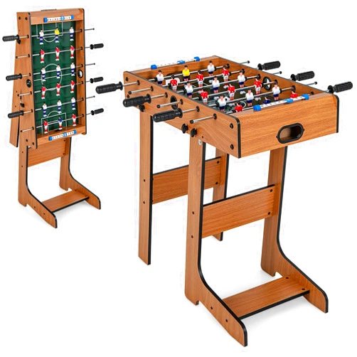 Giantex Folding Foosball Table, Space Saving Arcade Table Soccer with Durable Handle, 2 Balls, Scoreboard for Adult & Child, Soccer Table Game for Party, Group Building Activities, Bar, Game Room
