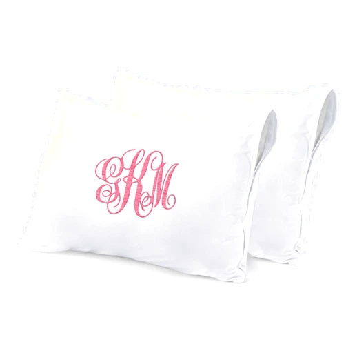 Custom Empire Shop Personalized Pillow case Protector with Zipper, Embroidered Name Pillow Covers, Custom White Bed Pillow Case Cover 2 Pack Personalized Pillows with Names, Standard Pillow Case - 20'' x 26''