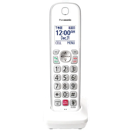 Panasonic Additional Cordless Phone Handset for use with KX-TGD86x Series Cordless Phone Systems - KX-TGDA86W (White)