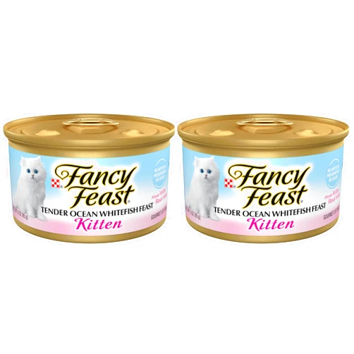 Fancy Feast Purina Tender Ocean Whitefish Feast Wet Kitten Food - 3 oz. Cans (Pack of 48)