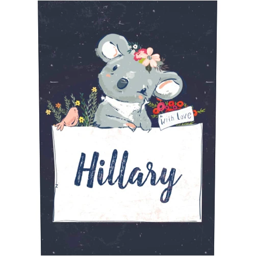 Juana Koa UKS Publishing Hillary: Notebook A5 | Personalized name Hillary | Birthday gift for women, girl, mom, sister, daughter ... | Cute koala | 120 lined pages journal, small size A5 (ca. 6 x 9 inches)
