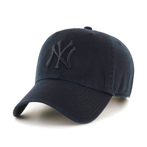 47 MLB Black/Black Clean Up Adjustable Hat Cap, Adult One Size (New York Yankees)