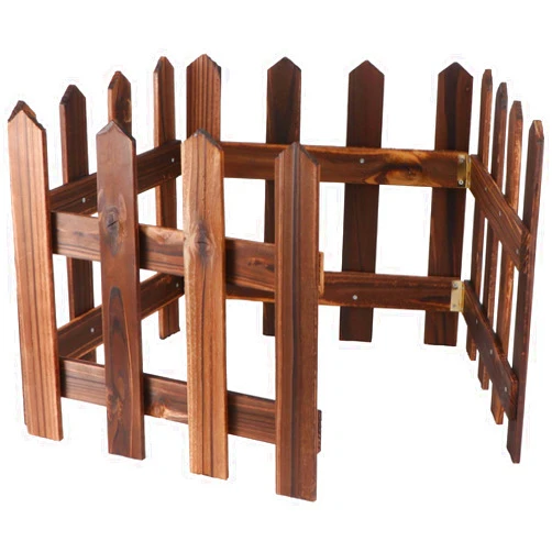 DOITOOL Christmas Wooden Picket Fence, Wood Christmas Tree Fence Garden Picket Fence for Christmas Tree Wedding Party Decoration (Wood Color, 120x30cm)