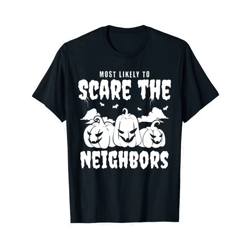 Most Likely To Funny Family Halloween Costumes NS Most Likely To Scare The Neighbors Group Halloween Matching T-Shirt