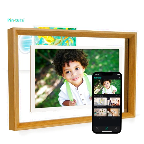 PIN · TURA Wooden WiFi Digital Picture Frame – 10.1