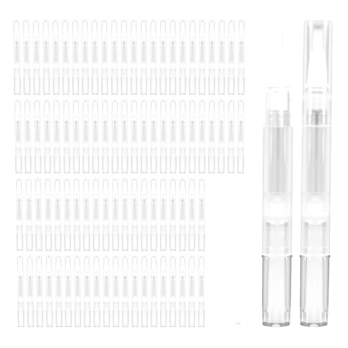 Ziimaikery 100PCS Empty Cuticle Oil Pen Transparent Twist Pens 3ml, Empty Nail Oil Pen with Brush Tip for Cuticle Oil Applicator, Empty Nail Oil Pen, Eyelash Growth Liquid Tube, Cosmetic Lip Gloss Container