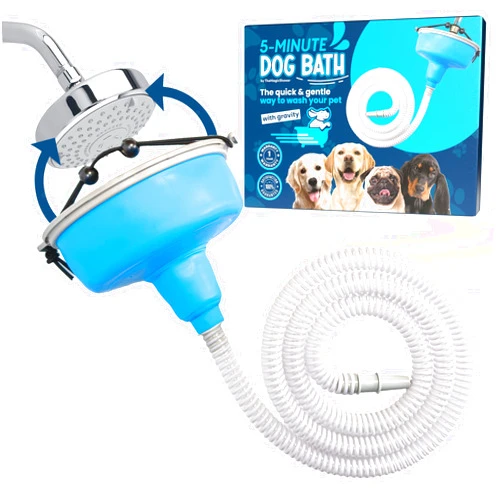 TheMagicShower 5-MinutePetBath Quick and Gentle Dog Shower Attachment for Shower Head, Portable Pet Wash Station, Dog Washing Kit, Pet Shower Attachment, Dog Shower Head, Shower Hose Attachment, Dog Washing - Blue