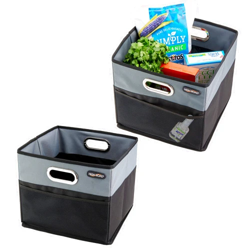 High Road CargoCube Car Trunk Organizers and Multipurpose Storage Bins with Leakproof Liner - set of 2 (Black/Gray)